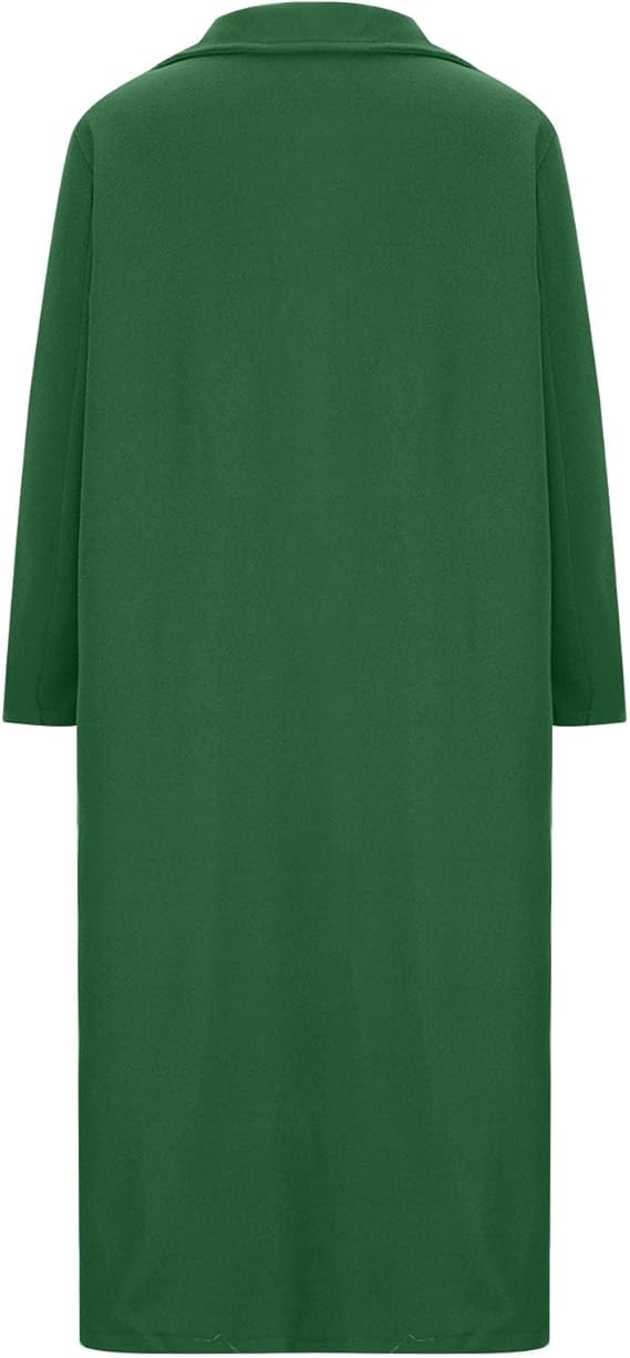 Luxe Elegante Dames Wollen Mantel Jas met Print