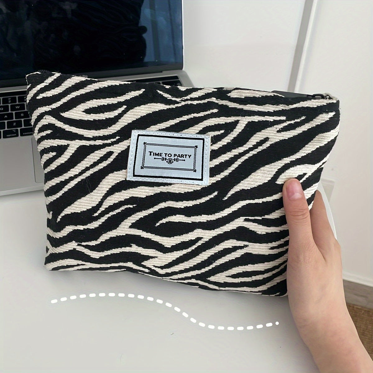 Bridgette | Zebra-Print Cosmetic Bag