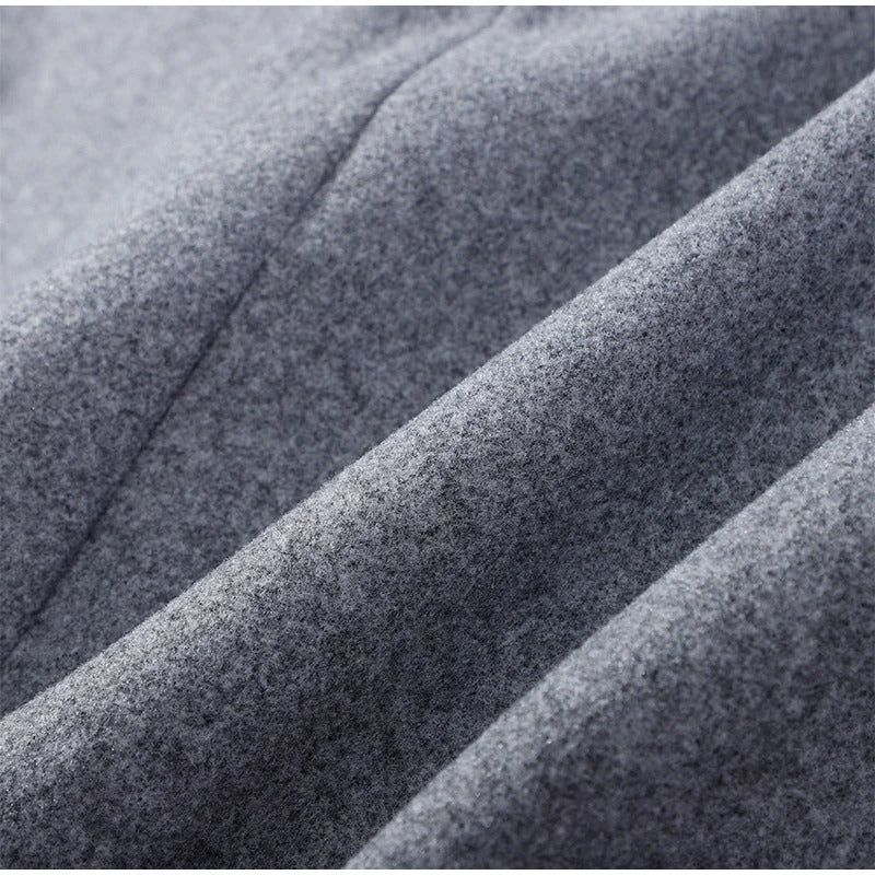 Wolblend Dames Jas met Hoge Kraag en Dubbele Knopen