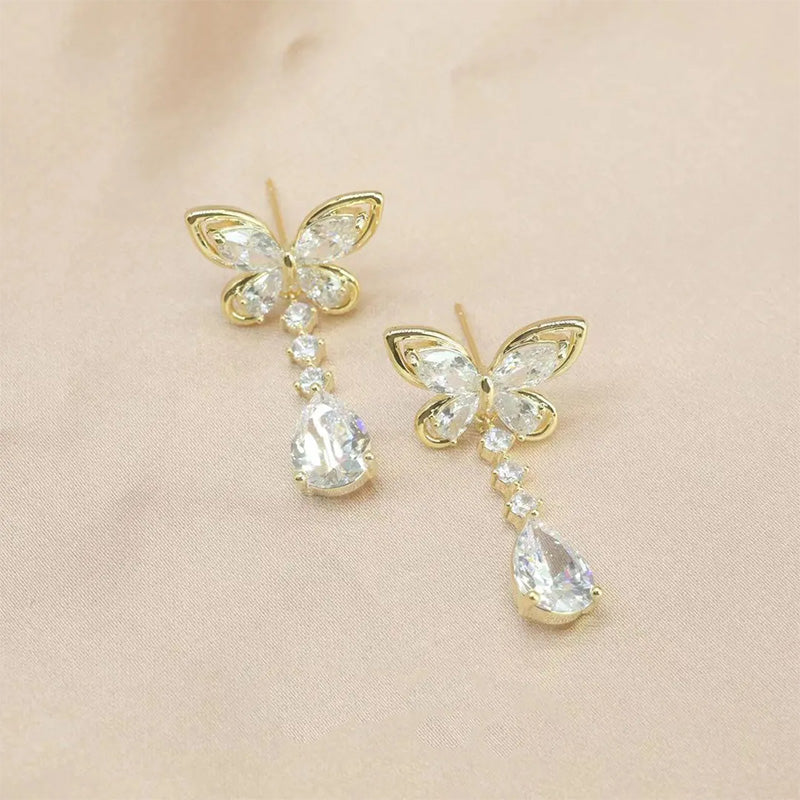 Zircon Butterfly Oorbellen - Geweldig cadeau