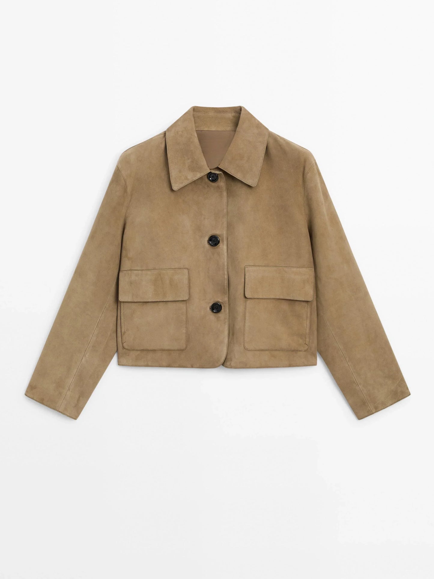 Getailleerde Dames Jas met Suede Look en Korte Pasvorm