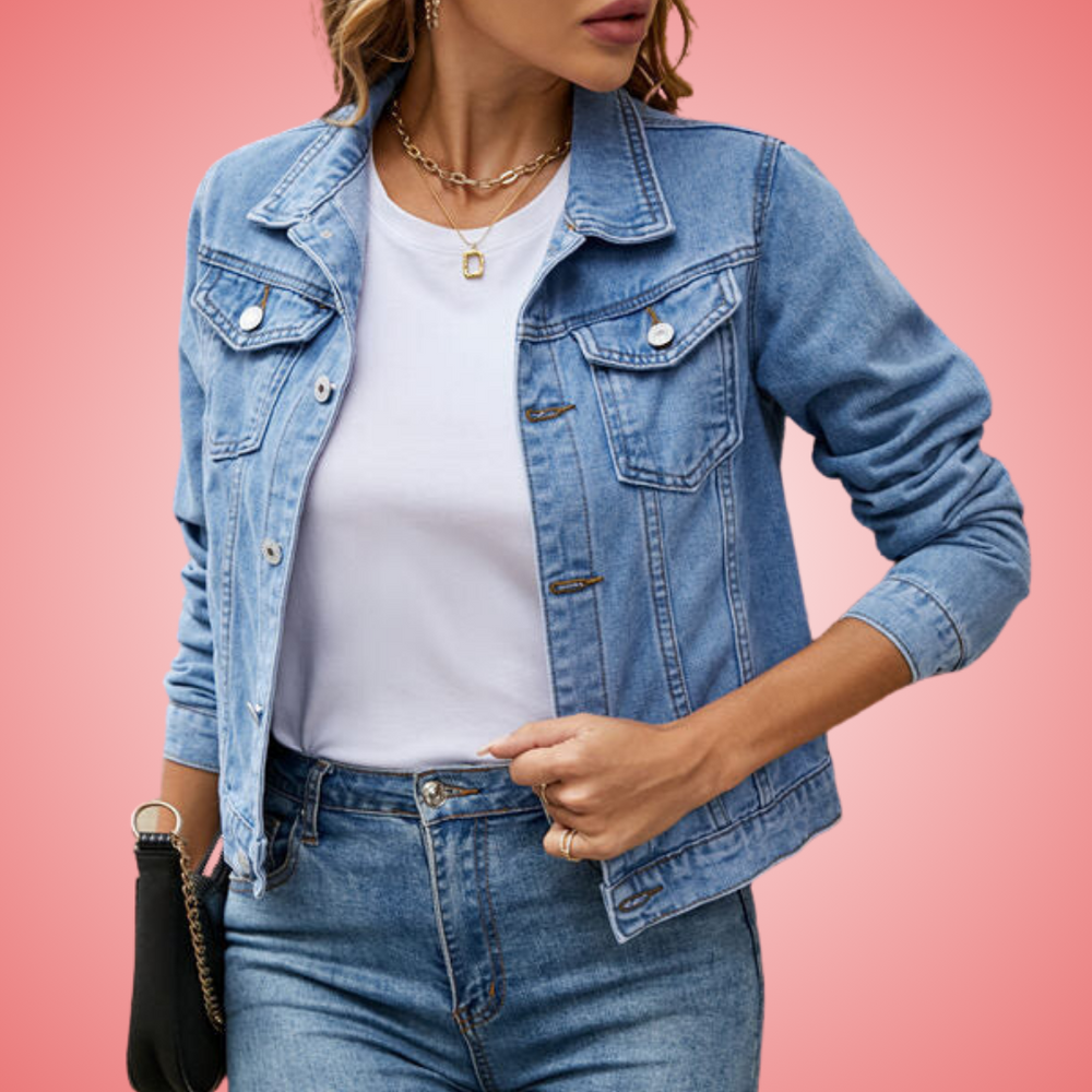 Isabela | Denim Jack met Klassieke Kraag