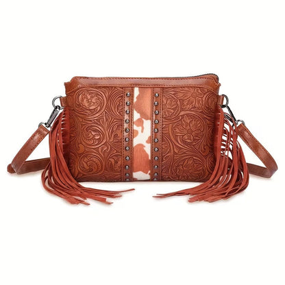 Lyda | Sac bandoulière western à motif floral gravé
