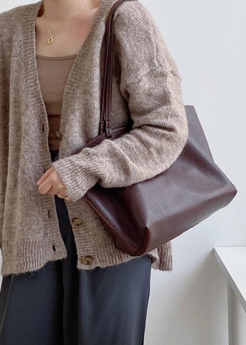 Sac cabas élégant et spacieux en cuir pour femme 