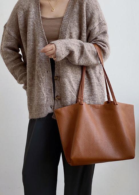 Sac cabas élégant et spacieux en cuir pour femme 