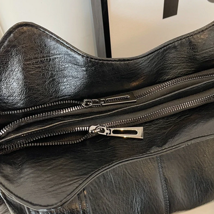 Sac bandoulière de luxe élégant pour femme avec fermeture éclair 