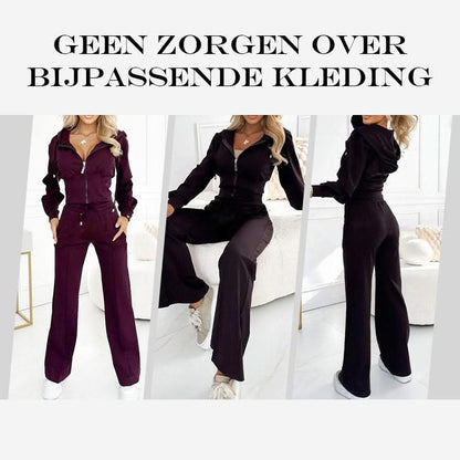 ✨Dames Full Zip-Up Hoodie 2-delige trainingspakset