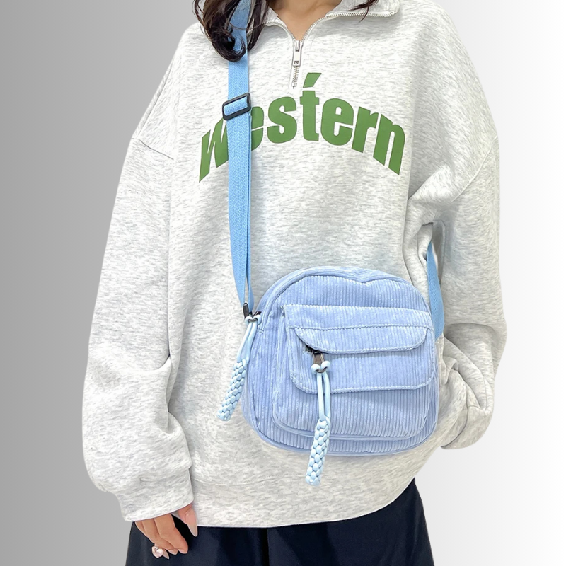 Geanna | Compacte Ribstof Schoudertas