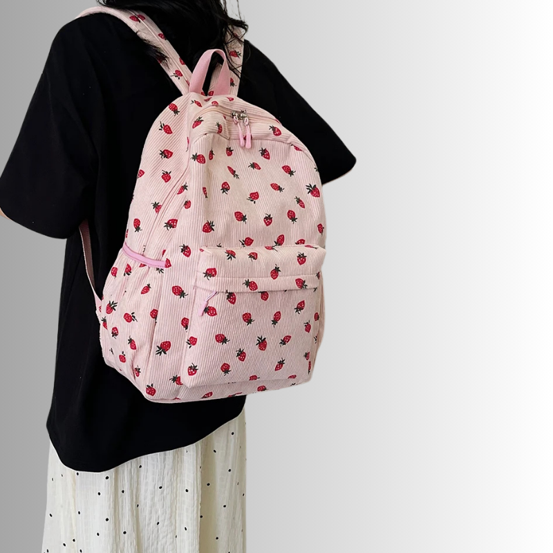 Genni | Rugzak met Aardbei-Print