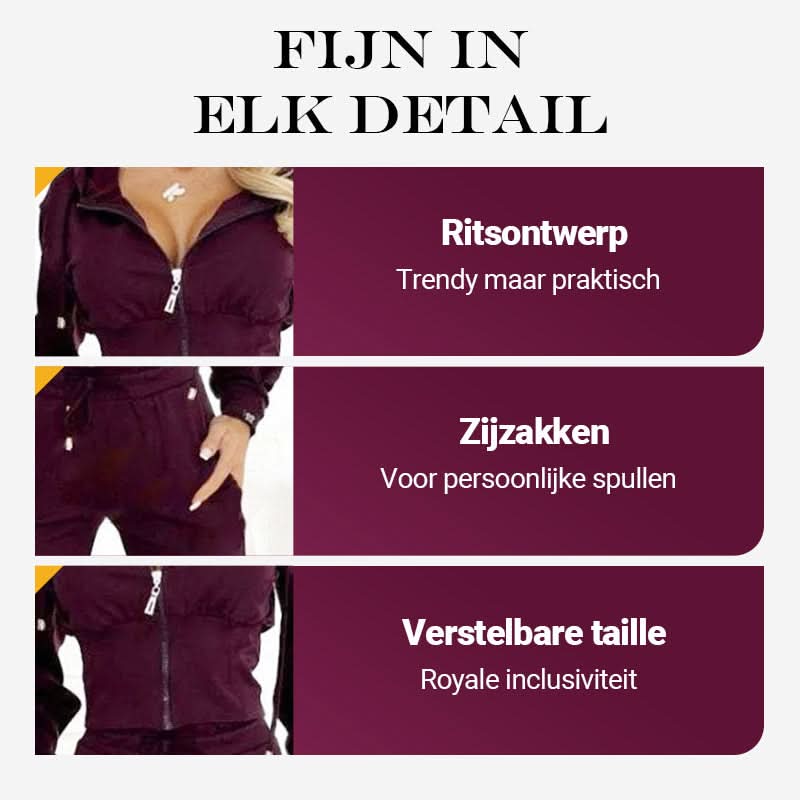 ✨Dames Full Zip-Up Hoodie 2-delige trainingspakset