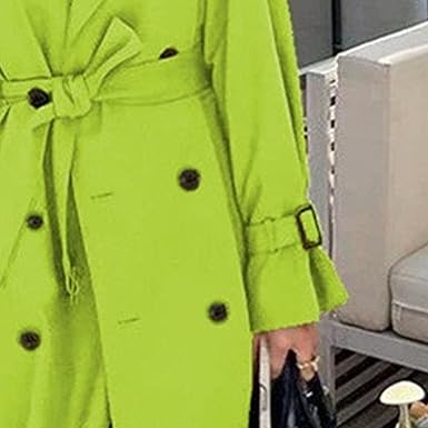 Groene Oversized Dames Trenchcoat met Ceintuur