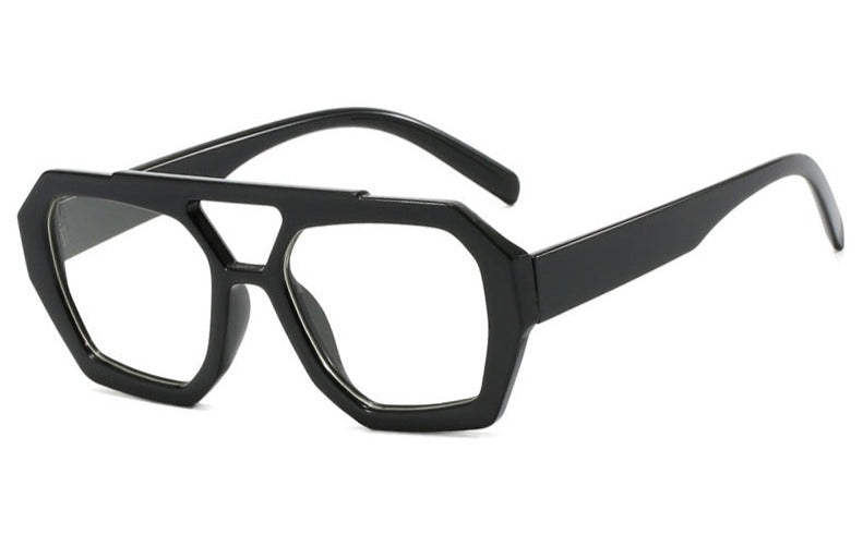 Zwart met transparante glazen