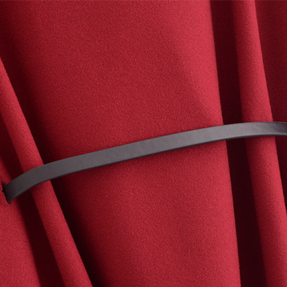 Elegante Dames Cape Jas met Ceintuur en Knoopsluiting