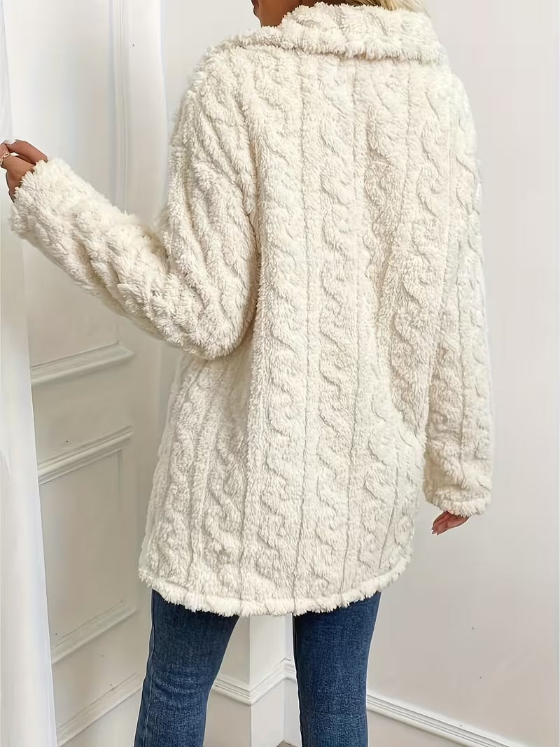 Luxe Dames Teddy Jas met Warme Voering