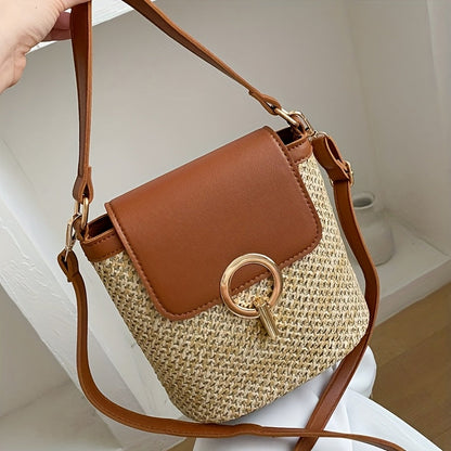 Rhoma | Sac bandoulière tressé avec fermeture luxueuse