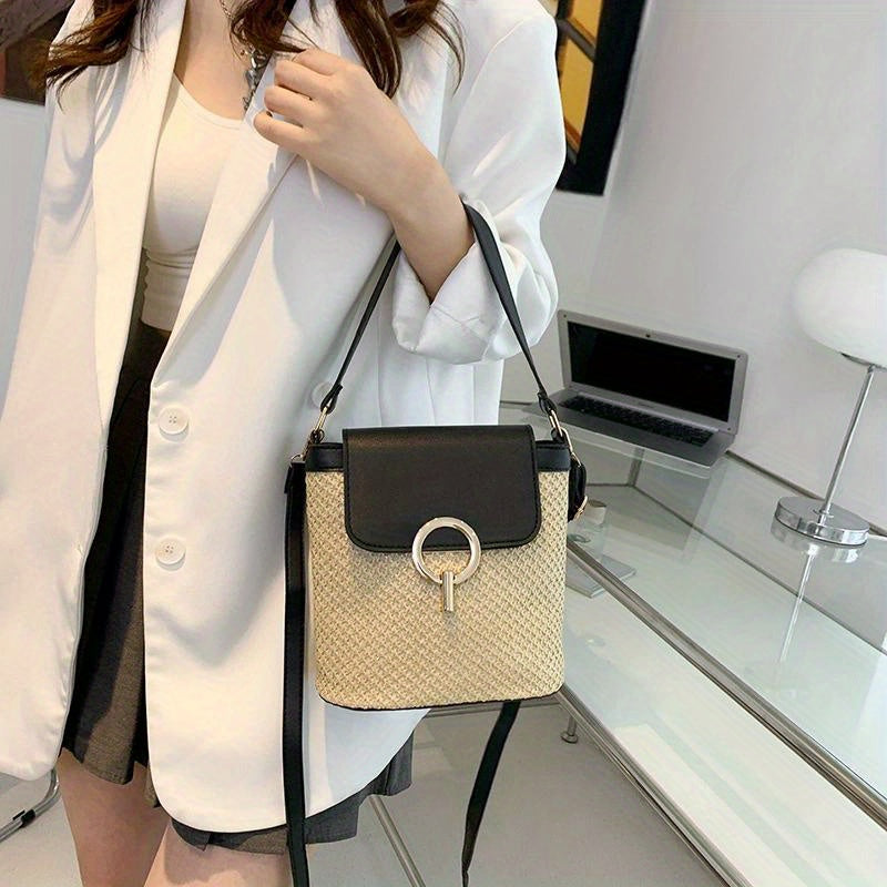 Rhoma | Sac bandoulière tressé avec fermeture luxueuse