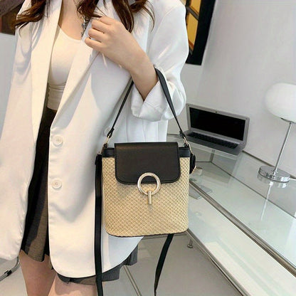 Rhoma | Sac bandoulière tressé avec fermeture luxueuse