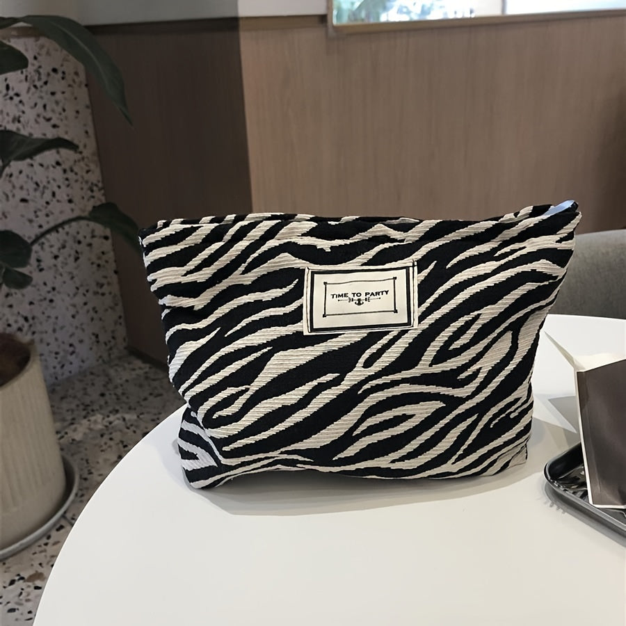 Bridgette | Zebra-Print Cosmetic Bag