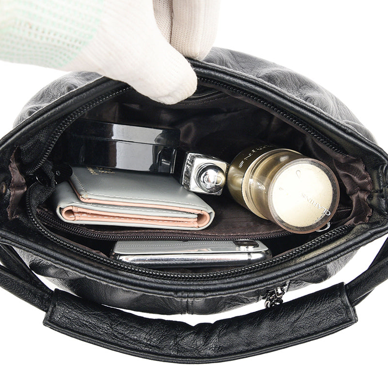 Leila | Sac à main élégant à plis souples et bandoulière ajustable