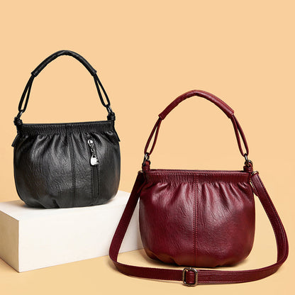 Leila | Sac à main élégant à plis souples et bandoulière ajustable