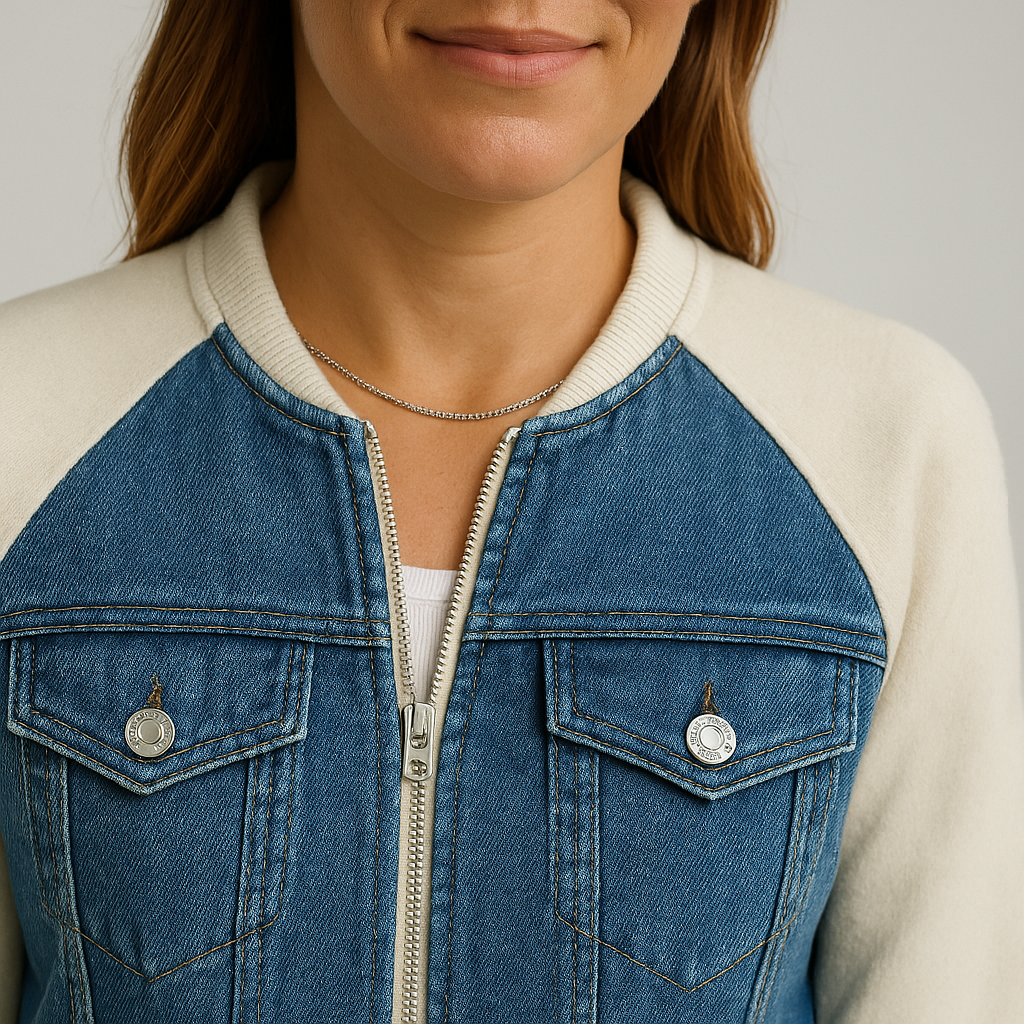 Stijlvolle Denim Jas met Zachte Mouwen voor Vrouwen