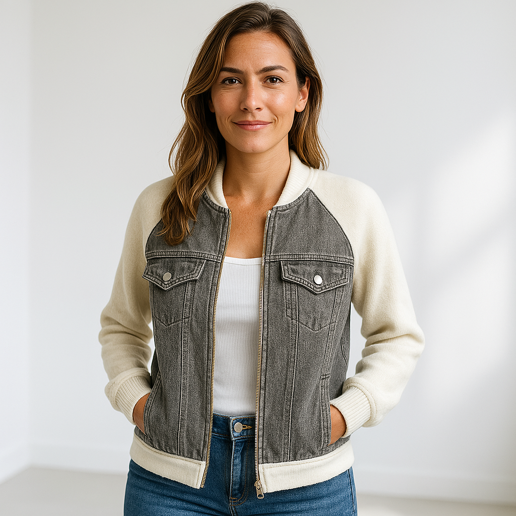 Stijlvolle Denim Jas met Zachte Mouwen voor Vrouwen