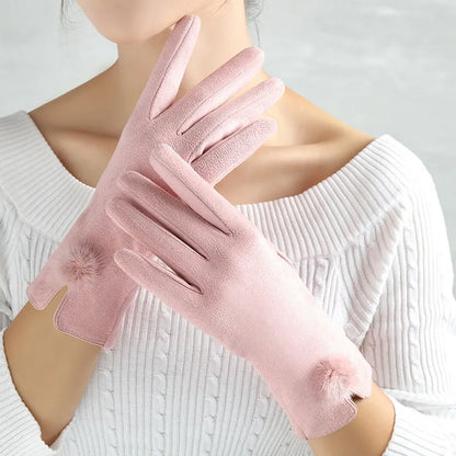 Gants chauds et élégants pour femmes avec chaînette