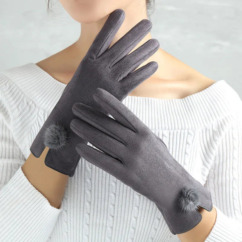 Gants chauds et élégants pour femmes avec chaînette