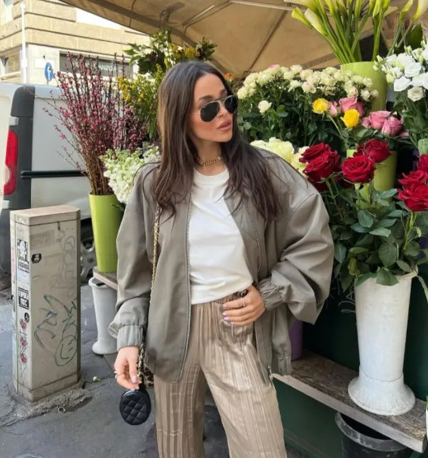 Lichtgewicht Oversized Dames Bomberjack met Rits