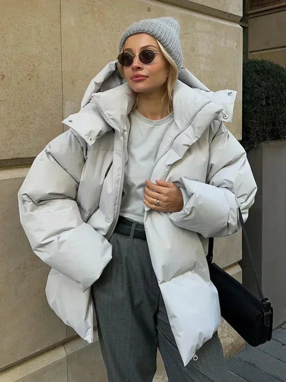 Winter gewatteerde dames puffer jas met warme oversized pasvorm