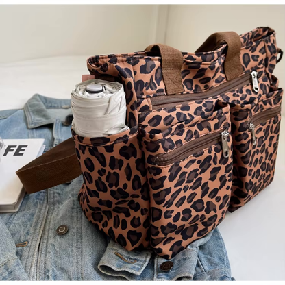 Tessi | Sac bandoulière léopard pratique avec compartiments 