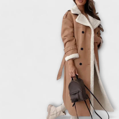 Luxe Warme Dames Lange Winterjas met Teddy Voering