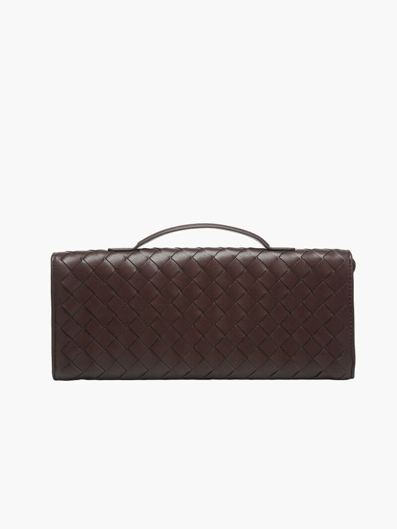 Sac à main pour femme avec motif tissé et fermoir doré