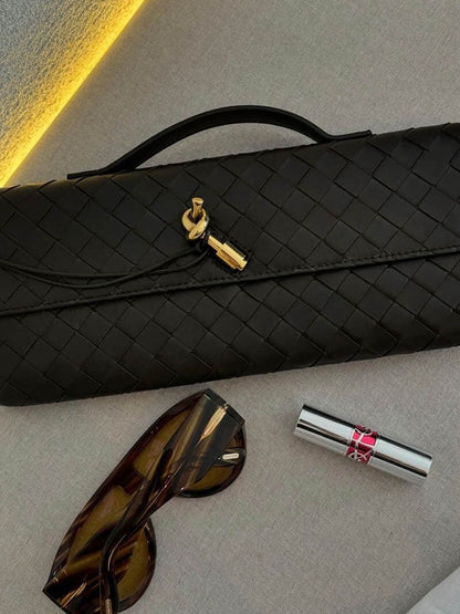 Sac à main pour femme avec motif tissé et fermoir doré