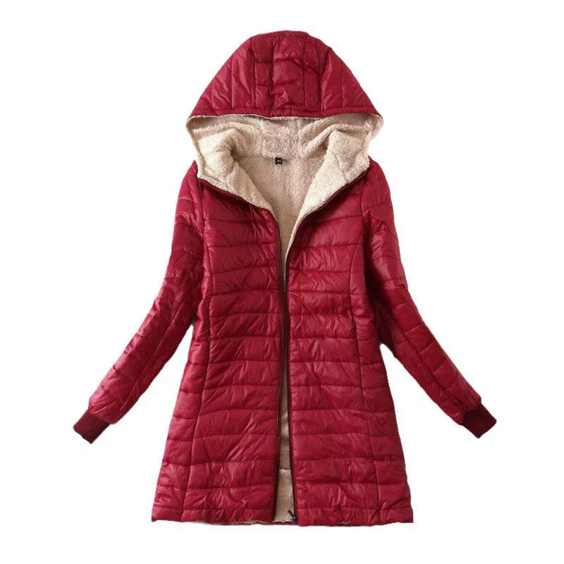 Dames Quilted Winterjas met Capuchon en Teddy Voering