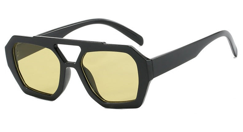 Zwart met gele glazen