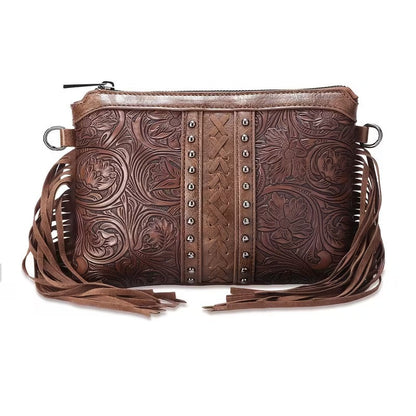 Lyda | Sac bandoulière western à motif floral gravé