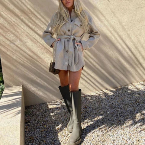 Elegante Warme Dames Jas met Knopen