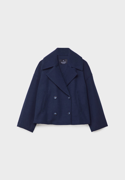 Korte Dames Peacoat Jas met Oversized Look
