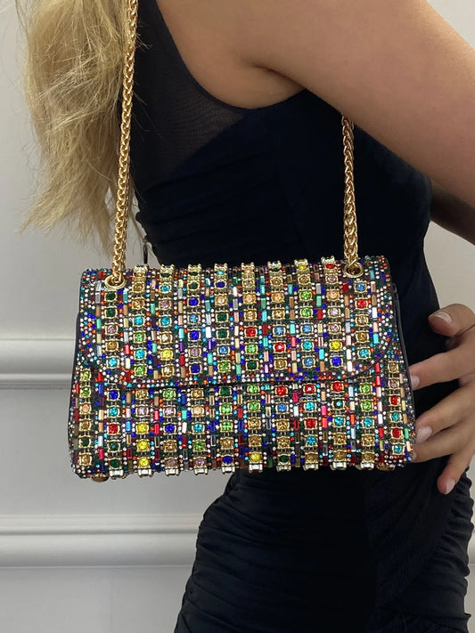 Tadea | Sac bandoulière tendance orné de strass mosaïque 
