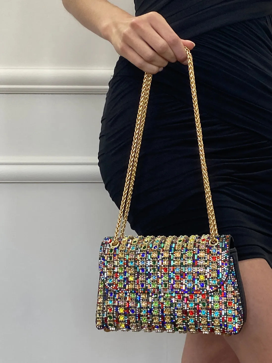 Tadea | Sac bandoulière tendance orné de strass mosaïque 
