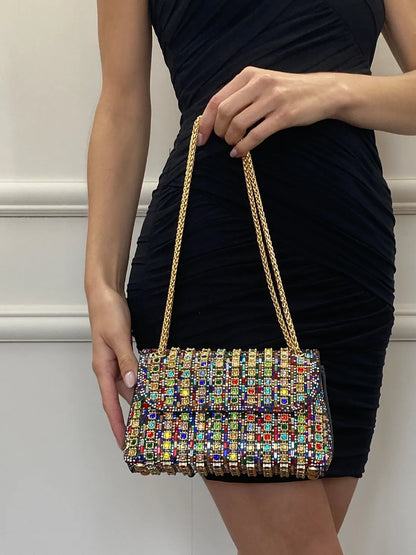 Tadea | Sac bandoulière tendance orné de strass mosaïque 