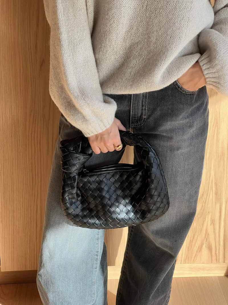 Sac à bandoulière de luxe pour femme avec détails tressés