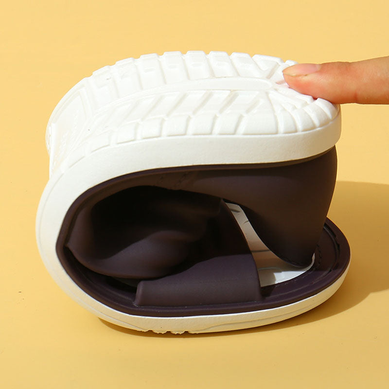 Comfortabele sandalen met een effen kleur strikje