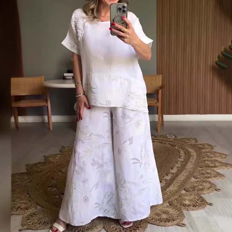 Casual 2-delige damesset met bloemenprint