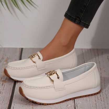 Dames Casual Slip-On Schoenen met Metallic Gesp