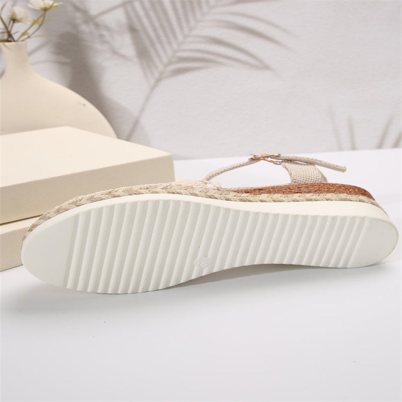 Dames Gesloten Teen Gehaakte Sleehak Sandalen