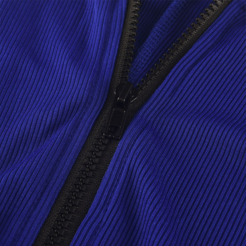 Effen kleur naadloze jumpsuit met halve rits