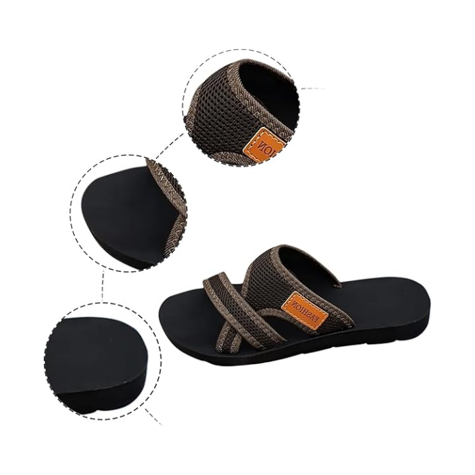 Brede Voeten Comfortabele Platte Sandalen Met Open Teen