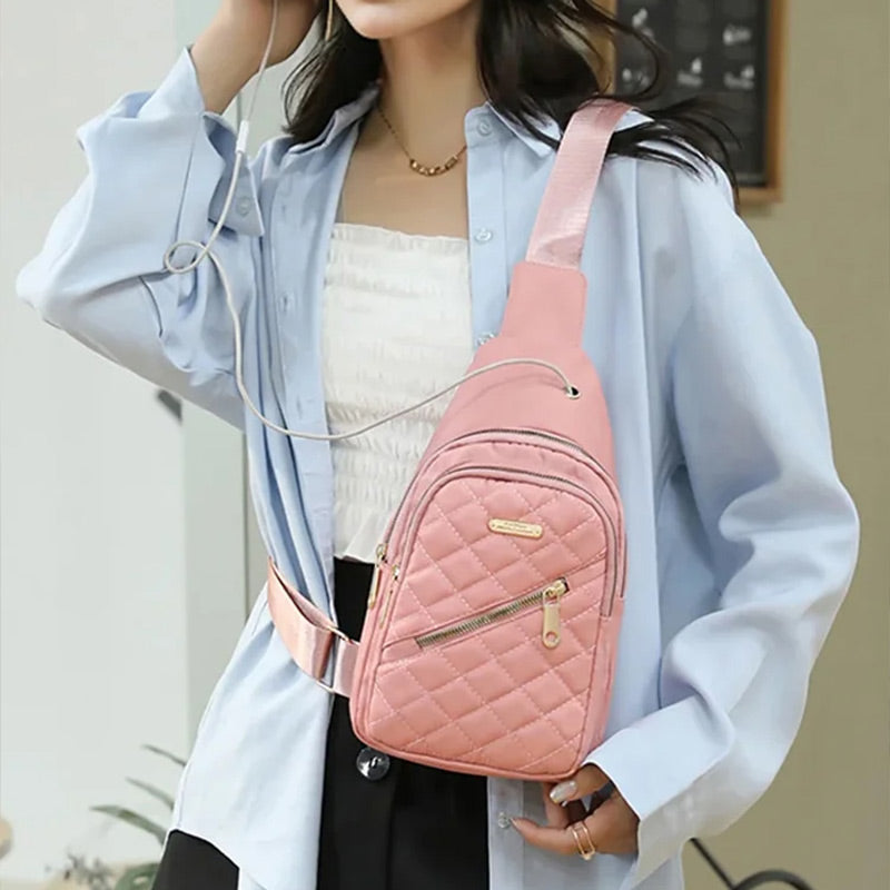 🏆️Sac bandoulière uni brodé antivol pour les voyages quotidiens